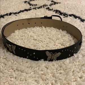Black Butterfly Belt with silver buckle